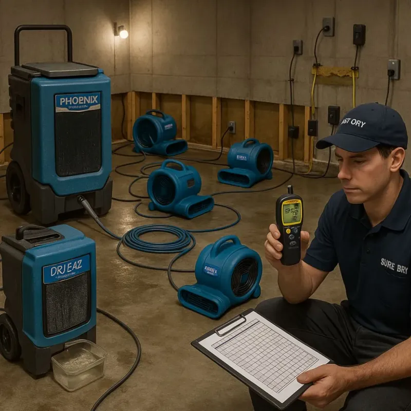 Structural Drying and Dehumidification process in Weigelstown, PA